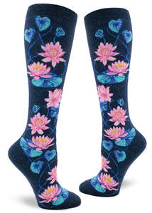 Funky Long Socks For The Ladies: Lotus - Knee Highs by Modsocks