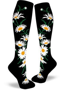 Funky Long Socks For The Ladies: Crazy for Daisies - Knee Highs by Modsocks