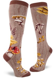 Funky Long Socks For The Ladies: Mushroom, Heather - Knee Highs by Modsocks