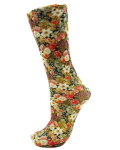 Celeste Stein Couture Trouser Socks: Celeste Stein - Olive Ditsy Floral