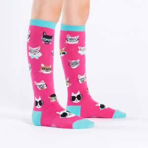 Socks For The Kids: Smarty Cats Knee Highs ~ Sock it to Me ~ Fit 3-6yrs, Sz 8-13