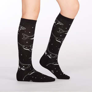 Socks For The Kids: Stellar Whales Knee Highs ~ Sock it to Me ~ Fit 7-10yrs, Sz 1-5