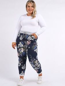 Italian Stretch Cotton Trousers ~ Winter Garden Navy