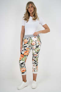 Italian Stretch Cotton Trousers ~ Spring Garden