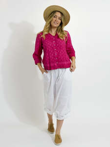 Mozaic Capricorn Top Plain ~ Hot Pink Wash ~ Sz XS-XXL