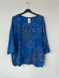 Italian Made Cotton Top Mandala ~ Royal Blue Sz 8-18