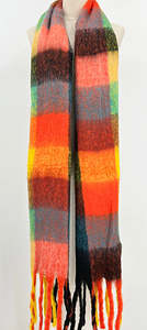 Gorgeous Scarves: Long Check Tassel Scarf in Soft Viscose ~ Melbourne