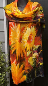 Gorgeous Scarves: Yellow Daisies Cotton/Modal Designer Scarf