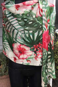 Gorgeous Scarves: Flowers & Fronds Cotton/Modal Designer Scarf