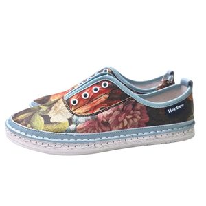 Helga May Shoes: Herbee Vera Rose w/ Blue Trim ~ Leather Shoes by Helga May