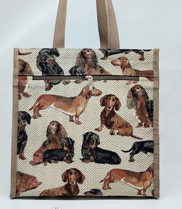 Tapestry Bags Accessories: Tapestry Shopper Bag - Daschund