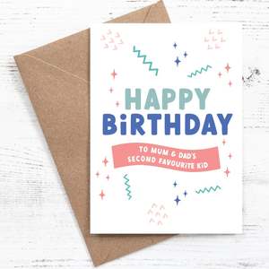 Greeting Cards Canvas Bags By Nutmeg Creative: Happy Birthday to Mum and Dad's second favourite kid - 100% recycled