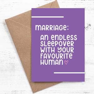 Greeting Cards Canvas Bags By Nutmeg Creative: Marriage: An endless sleepover with you favourite human - 100% recycled
