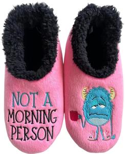 Slumbies® Cosy Women's Slippers ~ Not a Morning Person ~ Large ONLY