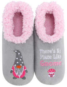 Slumbies® Cosy Women's Slippers ~ There's No Place Like Gnome