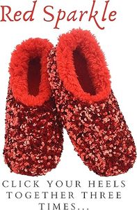 Slumbies® Cosy Women's Slippers ~ Sequin Glam Red