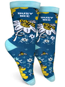 Funky Socks A: Busy Bee ~ Women's Crew Socks by Groovy Things