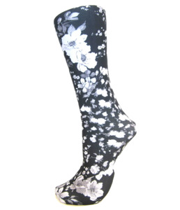 Celeste Stein Couture Trouser Socks: Celeste Stein - Climbing Roses ~ Black