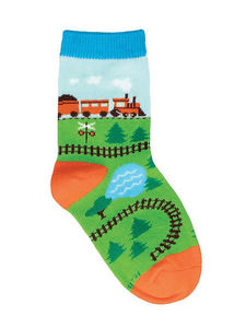 Train Tracks ~ Kids Socks by Socksmith