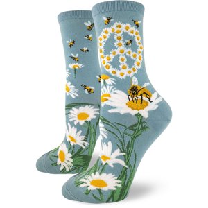 Funky Socks A: Give Bees a Chance - Ladies Crew by Modsocks