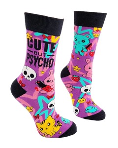 Cute but Psycho ~ Ladies' Crew Socks by FabDaz