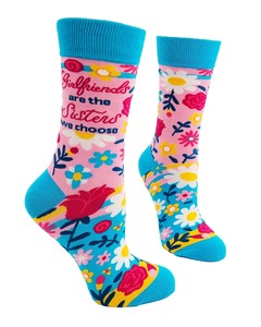 Girlfriends are the Sisters We Choose ~ Ladies' Crew Socks by FabDaz