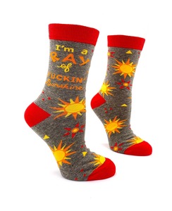 I'm a Ray of Fuckin' Sunshine ~ Women's Crew Socks by FabDaz