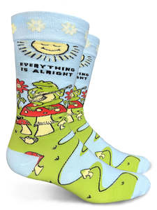 Funky Socks For Men: Everything is Alright - Men's Crew Socks by Groovy Things