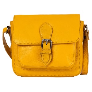 Greenwood Leather Julie Crossbody Satchel Bag ~ Yellow