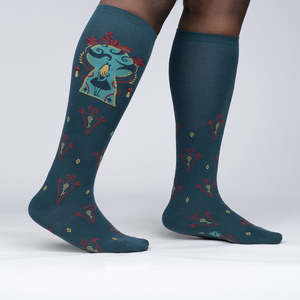 Funky Long Socks For The Ladies: STRETCH-IT™ Alice in Wonderland - Wide Calf Knee Highs by Sock it to Me