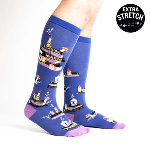 Funky Long Socks For The Ladies: STRETCH-IT™ Reading is Magic - Wide Calf Knee Highs by Sock it to Me