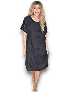 Helga May Linen C'est La Vie Easy Dress ~ Black