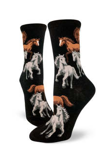 Funky Socks A: Majestic Horse - Ladies Crew by Modsocks