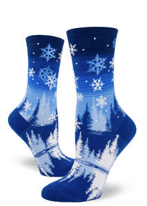 Funky Socks A: Snowflakes - Ladies Crew by Modsocks