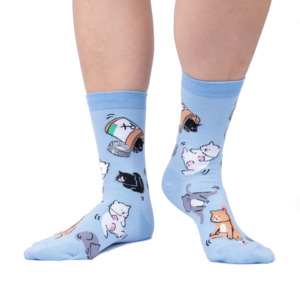 Purr-scription For Happiness - Ladies Crew By Sock It To Me