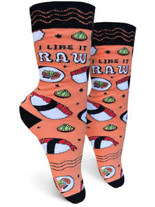 Sale Items: I Like It Raw ~ Women's Crew Socks by Groovy Things