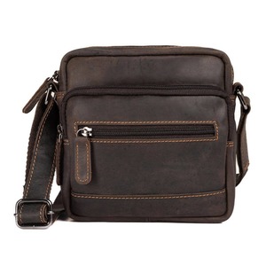 Greenwood Leather Oliver Small Cross Body Bag ~ Brown