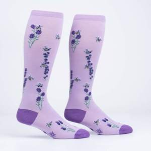 STRETCH-IT™ Bees & Lavender - Wide Calf Knee Highs by Sock it to Me