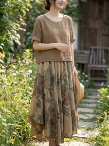 Colette Two-Piece Linen Dress ~ Camel