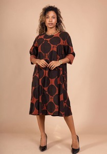 Colette Italian Made Cotton Corduroy  Dress ~ Rust