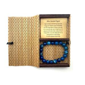 Jewellery By Via Smith: Crystal Bracelet 10mm ~ Agate (Blue Banded)