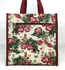Tapestry Bags Accessories: Tapestry Shopper Bag - Peony, Red