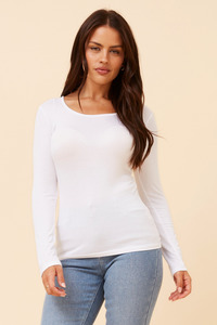Caroline Morgan Viscose Stretch Top ~ White