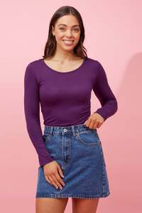 Caroline Morgan Viscose Stretch Top ~ Purple