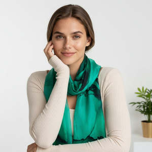 Gorgeous Scarves: Aqua Mirage Cotton/Modal Designer Scarf
