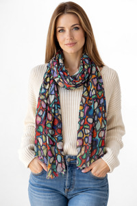 Rainbow Pebbles Cotton/Modal Designer Scarf