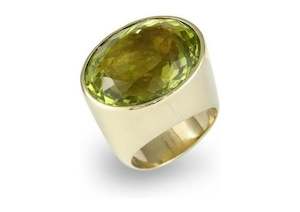 Custom Classic Designs: Lemon Cubic Zirconium Ring, Yellow Gold