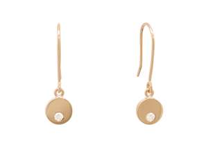 Round Love Stories Diamond Earrings, Yellow Gold