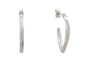 Daughters And Grand Daughters: Twisted Block Earrings, Sterling Silver
