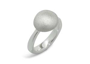 Button Ring, Sterling Silver
